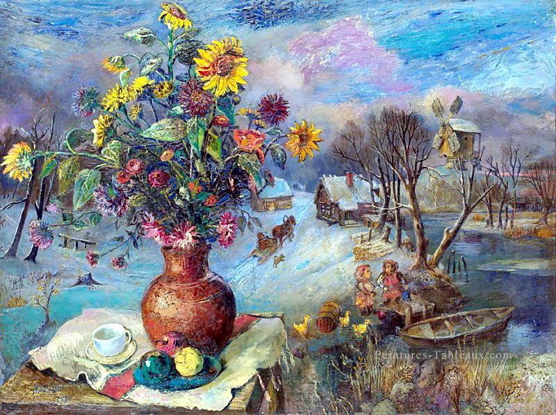 vie morte d’hiver 1947 fleurs de décor moderne Peintures à l'huile